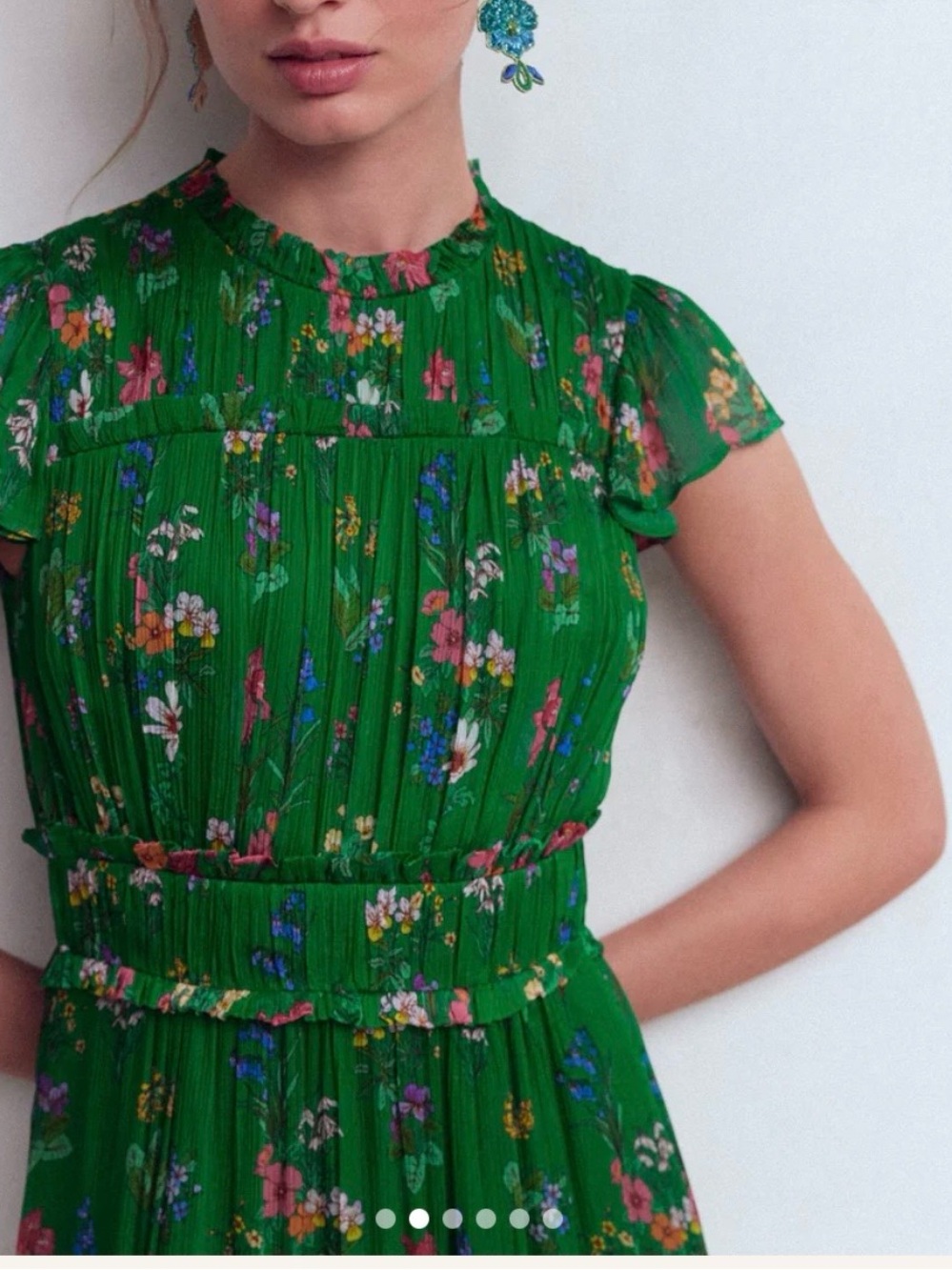 Boden Green Floral Maxi Dress - Picture 3 of 14